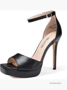 Women's Stiletto Heels Platform Ankle Strap Square Toe Sandals Formal